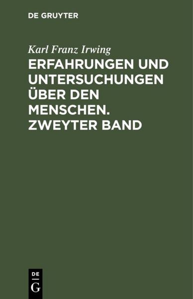 Produktbild: Erfahrungen und Untersuchungen &uuml;ber den Menschen. Zweyter Band