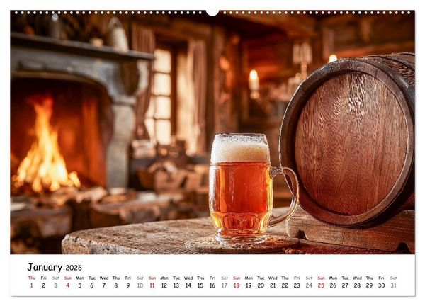 Produktbild: A Year of Beer - Bavarian Brews and Scenic Views (High Quality Premium Wall Calendar 2026 DIN A2 landscape),CALVENDO 12 Month Wall Calendar