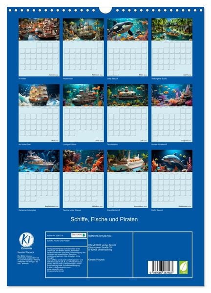 Produktbild: Schiffe, Fische und Piraten (Wandkalender 2026 DIN A3 hoch), CALVENDO Monatskalender