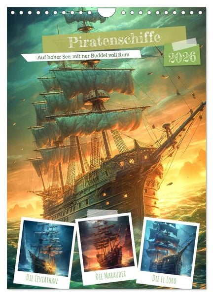 Produktbild: Piratenschiffe (Wandkalender 2026 DIN A4 hoch), CALVENDO Monatskalender