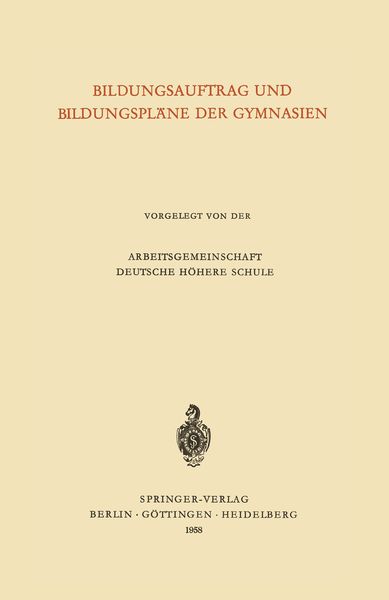 Produktbild: Bildungsauftrag und Bildungspl&auml;ne der Gymnasien