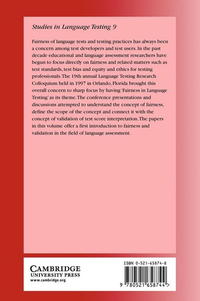 Produktbild: Fairness and Validation in Language Assessment