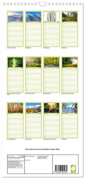 Produktbild: Familienplaner 2026 - Eine Reise durch die W&auml;lder dieser Welt mit 5 Spalten (Wandkalender, 21 x 45 cm) CALVENDO