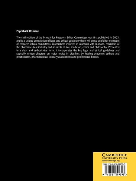 Produktbild: Manual for Research Ethics Committees