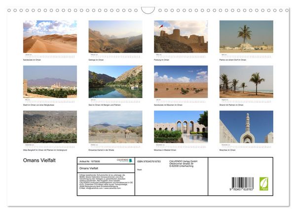Produktbild: Omans Vielfalt (Wandkalender 2026 DIN A3 quer), CALVENDO Monatskalender