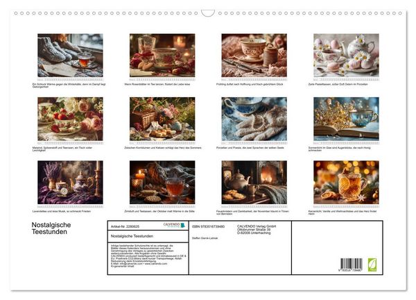 Produktbild: Nostalgische Teestunden (Wandkalender 2026 DIN A2 quer), CALVENDO Monatskalender
