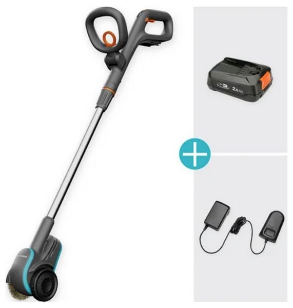 GARDENA EasyWeed 1800/18V P4A Ready-To-Use-Set 14820-20 Fugenbürste 18V