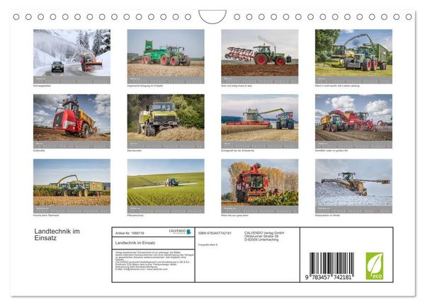 Produktbild: Landtechnik im Einsatz (Wandkalender 2026 DIN A4 quer), CALVENDO Monatskalender