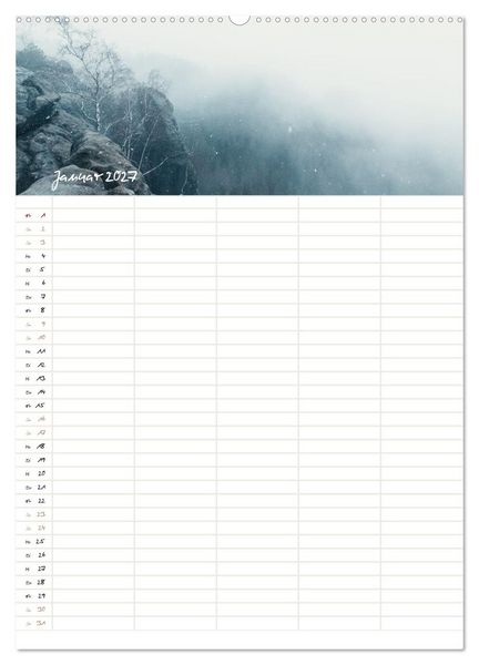 Produktbild: Familienkalender - Das Elbsandsteingebirge (Wandkalender 2027 DIN A2 hoch), CALVENDO Monatskalender