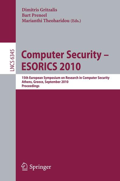Produktbild: Computer Security - ESORICS 2010