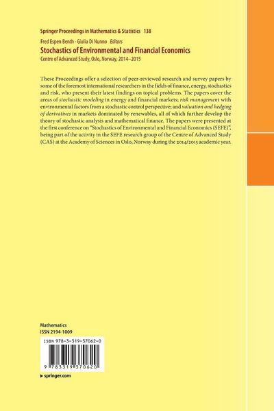 Produktbild: Stochastics of Environmental and Financial Economics
