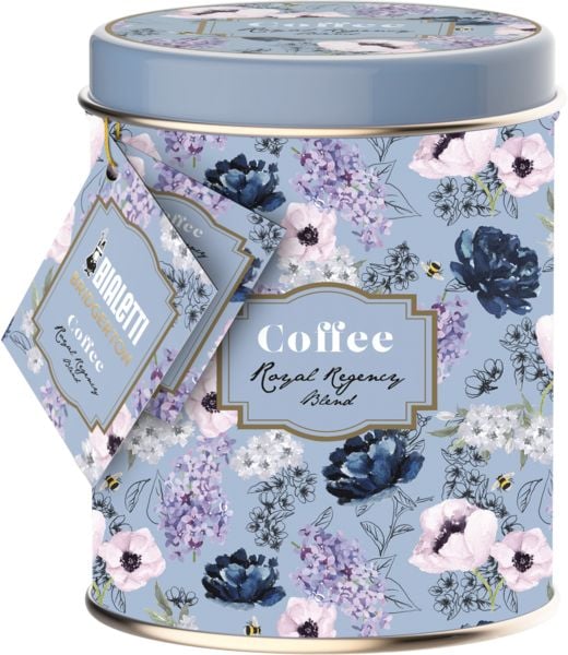 Produktbild: Bridgerton Design-Kaffeedose und Royal Regency Blend Kaffee, gemahlen 250 g