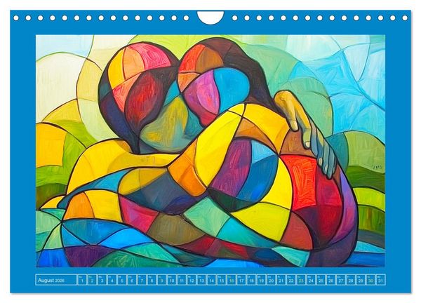 Produktbild: Liebe und Gl&uuml;ck. Abstrakte Kunst im &Ouml;lbilder-Stil (Wandkalender 2026 DIN A4 quer), CALVENDO Monatskalender
