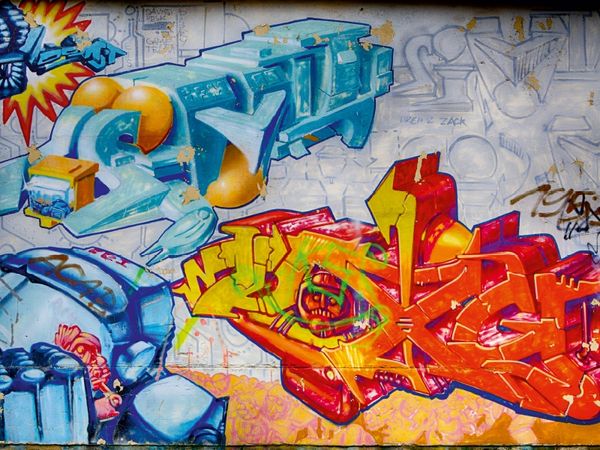 Produktbild: CALVENDO Puzzle Graffiti an der Turnhalle Gamigstra&szlig;e 1000 Teile Lege-Gr&ouml;&szlig;e 64 x 48 cm Foto-Puzzle Bild von Dirk Meutzner