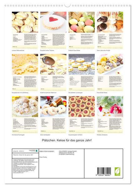 Produktbild: Pl&auml;tzchen. Kekse f&uuml;r das ganze Jahr! (hochwertiger Premium Wandkalender 2026 DIN A2 hoch), Kunstdruck in Hochglanz