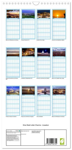 Produktbild: Familienplaner 2026 - Eine Stadt voller Charme - Lissabon mit 5 Spalten (Wandkalender, 21 x 45 cm) CALVENDO