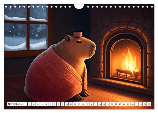 Produktbild: Capybara Carlo und die vier Jahreszeiten (Wandkalender 2027 DIN A4 quer), CALVENDO Monatskalender