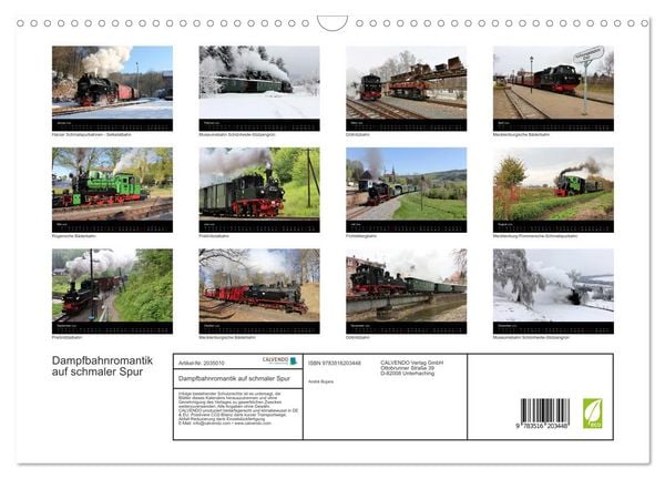 Produktbild: Dampfbahnromantik auf schmaler Spur (Wandkalender 2026 DIN A3 quer), CALVENDO Monatskalender