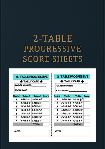 Produktbild: 2-Table progressive sheet score sheets
