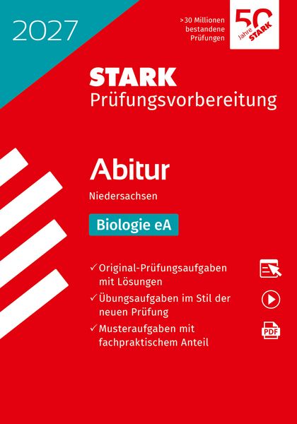 Produktbild: STARK Biologie eA - Abitur 2027 Niedersachsen - Pr&uuml;fungsvorbereitung