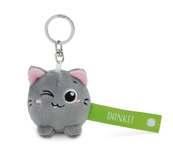 Produktbild: Schl&uuml;sselanh&auml;nger Katze Danke! gr&uuml;n 5cm an