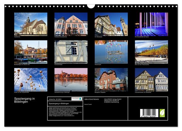 Produktbild: Spaziergang in B&ouml;blingen (Wandkalender 2026 DIN A3 quer), CALVENDO Monatskalender