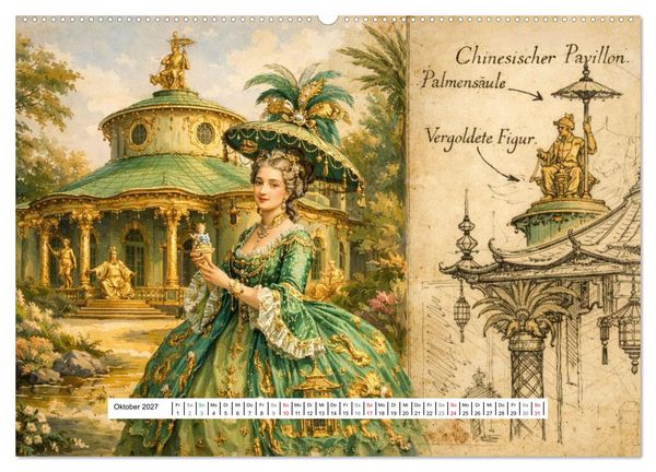 Produktbild: Rokoko Weltreise (hochwertiger Premium Wandkalender 2027 DIN A2 quer), Kunstdruck in Hochglanz