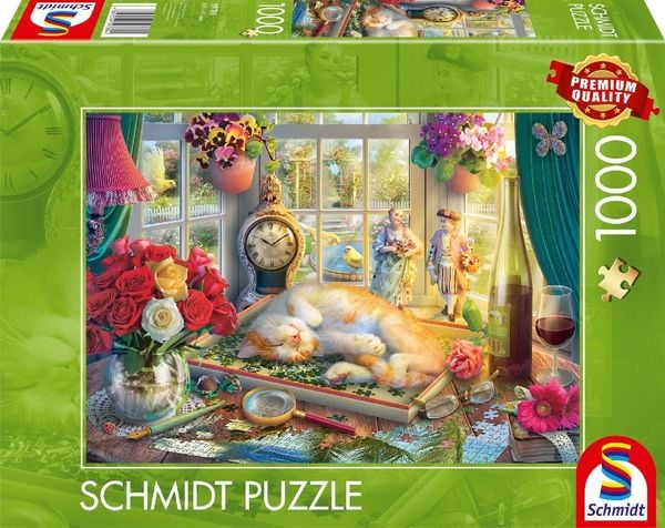 Produktbild: Schmidt Spiele 59789 - Puzzlezeit mit Katze, Puzzle Standard 1.000 Teile