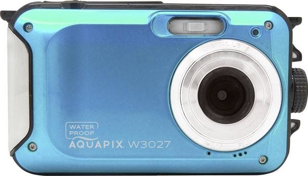 Produktbild: Easypix W3027-I Wave Iceblue Digitalkamera 30 Megapixel Blau-Eisblau inkl. Akku, inkl. Tasche Bildstabilisierung, Full HD Video, Wasserdicht bis