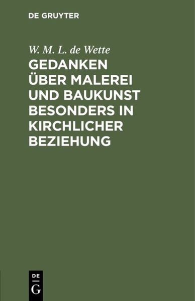Produktbild: Gedanken &uuml;ber Malerei und Baukunst besonders in kirchlicher Beziehung