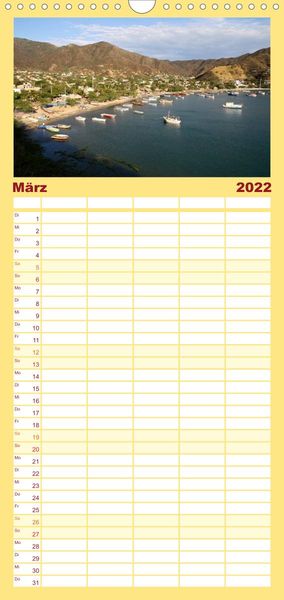 Produktbild: Familienplaner Photoreise durch Kolumbien (Wandkalender 2022 , 21 cm x 45 cm, hoch)