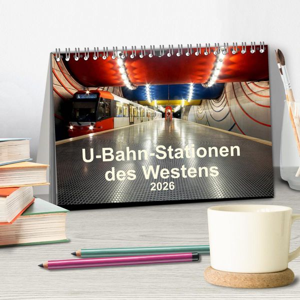 Produktbild: U-Bahn-Stationen des Westens (Tischkalender 2026 DIN A5 quer), CALVENDO Monatskalender