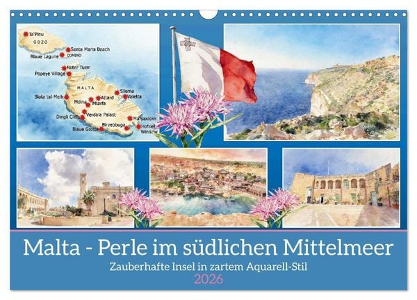 Produktbild: Malta - Perle im s&uuml;dlichen Mittelmeer (Wandkalender 2026 DIN A3 quer), CALVENDO Monatskalender