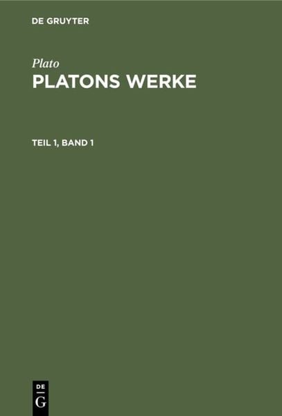 Produktbild: Platons Werke. Teil 1, Band 1