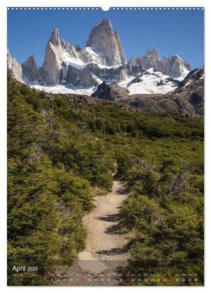 Produktbild: Majestic Mountains Cerro Torre & Fitzroy Patagonia / UK-Version (High Quality Premium Wall Calendar 2026 DIN A2 portrait),CALVENDO 12 Month Wall Calendar