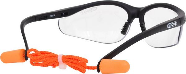 Produktbild: KS Tools Schutzbrille-transparent, mit Ohrst&ouml;psel 310.0176