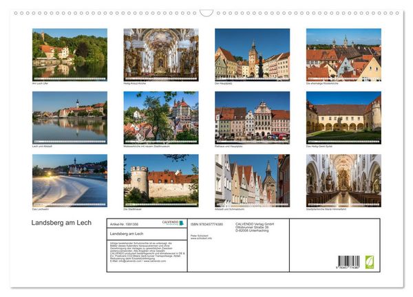 Produktbild: Landsberg am Lech (Wandkalender 2026 DIN A2 quer), CALVENDO Monatskalender