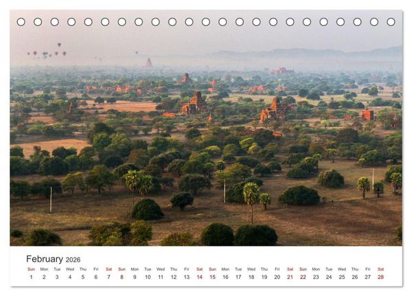 Produktbild: Bagan - Pagodas in the forest (Desk Calendar 2026 DIN A5 landscape), CALVENDO 12 Month DeskCalendar