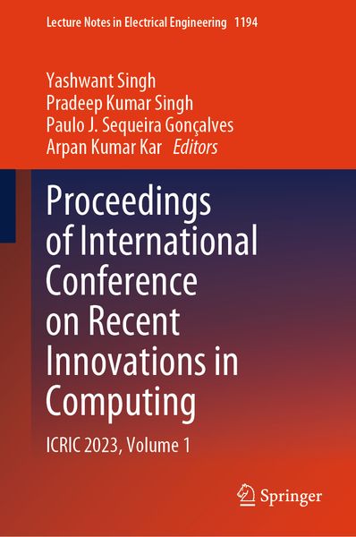 Produktbild: Proceedings of International Conference on Recent Innovations in Computing