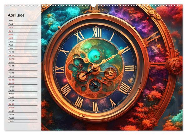 Produktbild: The abstract world of timepiece (High Quality Premium Wall Calendar 2026 DIN A2 landscape),CALVENDO 12 Month Wall Calendar