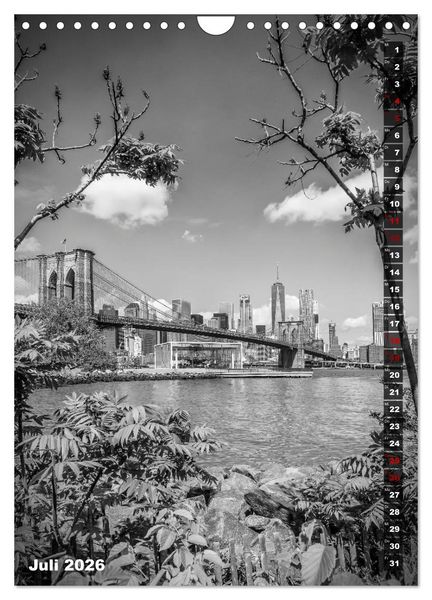Produktbild: NEW YORK CITY Monochrome Stadtansichten (Wandkalender 2026 DIN A4 hoch), CALVENDO Monatskalender