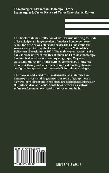 Produktbild: Cohomological Methods in Homotopy Theory