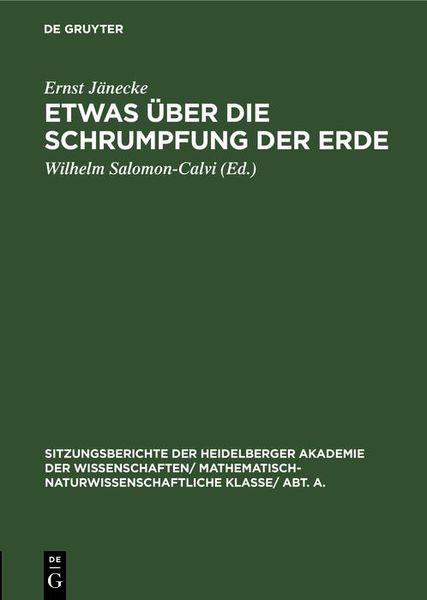 Produktbild: Etwas &uuml;ber die Schrumpfung der Erde