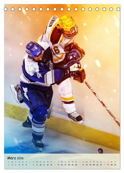 Produktbild: Eishockey Leidenschaft (Tischkalender 2026 DIN A5 hoch), CALVENDO Monatskalender