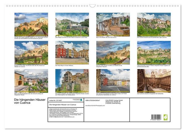 Produktbild: Die h&auml;ngenden H&auml;user von Cuenca (Wandkalender 2027 DIN A2 quer), CALVENDO Monatskalender