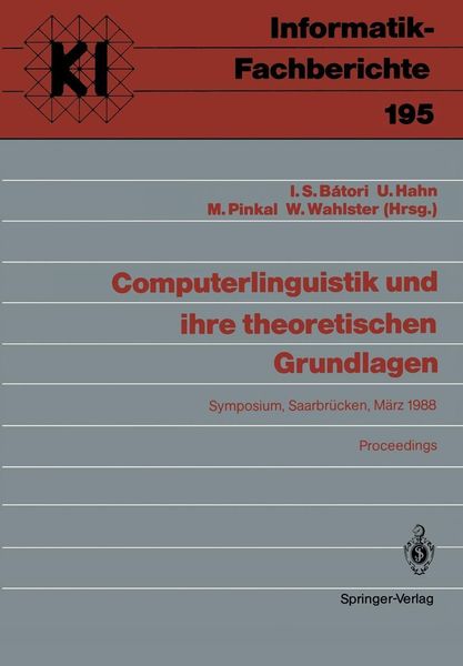 Produktbild: Computerlinguistik und ihre theoretischen Grundlagen