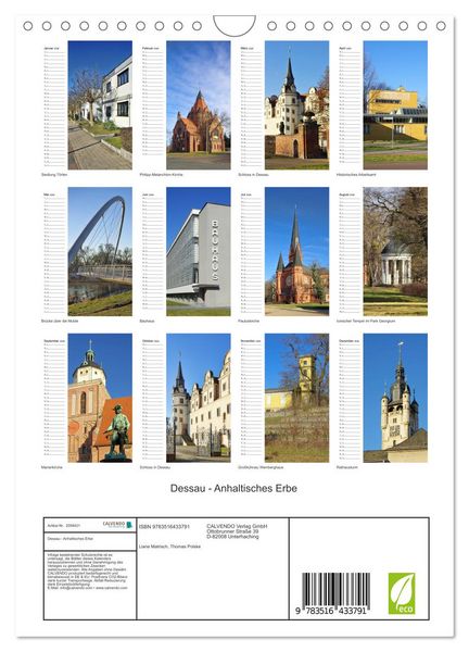 Produktbild: Dessau - Anhaltisches Erbe (Wandkalender 2026 DIN A4 hoch), CALVENDO Monatskalender