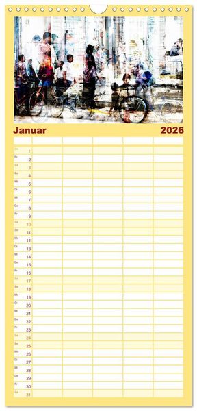 Produktbild: Familienplaner 2026 - Kuba anders-Art-ig mit 5 Spalten (Wandkalender, 21 x 45 cm) CALVENDO