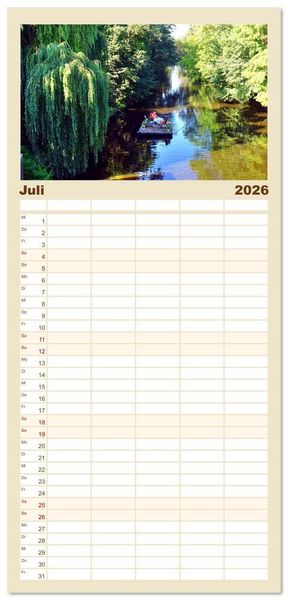 Produktbild: Familienplaner 2026 - Malerisches Stade mit 5 Spalten (Wandkalender, 21 x 45 cm) CALVENDO