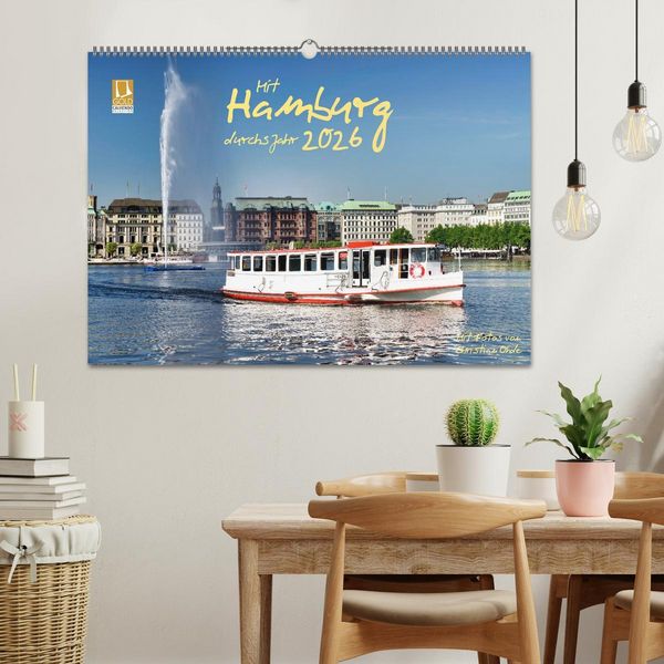 Produktbild: Mit Hamburg durchs Jahr 2026 (Wandkalender 2026 DIN A2 quer), CALVENDO Monatskalender